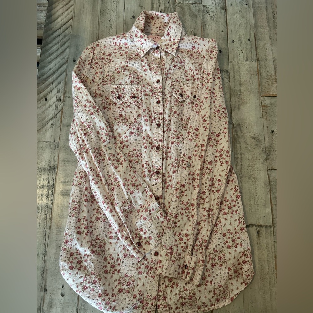Ashley By 26 International Floral Blouse - Pink and Red